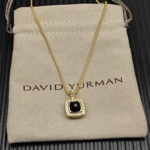 David Yurman Gold Necklace with Black Pendant